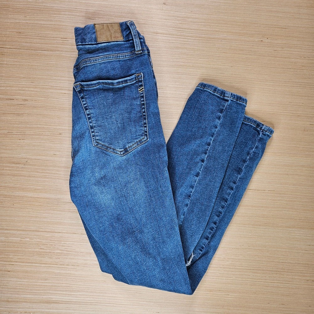 Aeropostale Curvy Jegging Women 4R 24x27.5 Super High Rise Distressed Denim Jean
